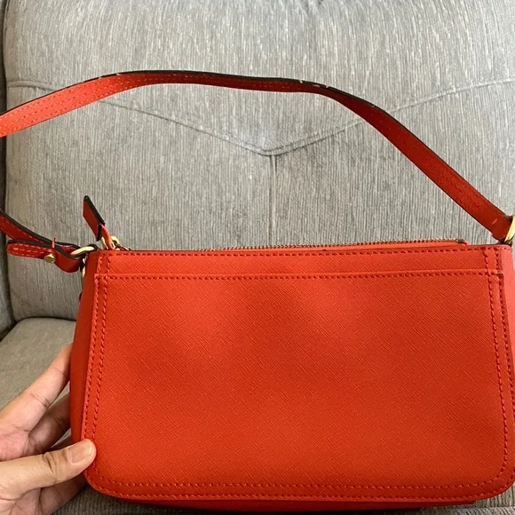 Calvin Klein Vibrant Orange Saffiano Shoulder Bag - Picture 9 of 17